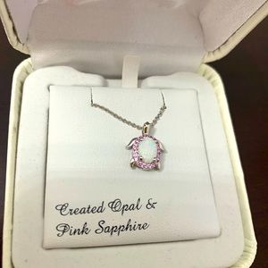 Opal & Pink Sapphire Necklace